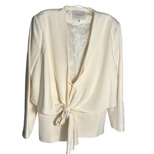 Lafayette 148 Tie Front Button Closure Silk Jacket Sz 16